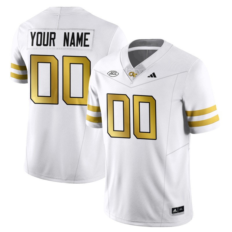 Georgia Tech Yellow Jackets Custom White 2025 Limited Stitched Football Jersey