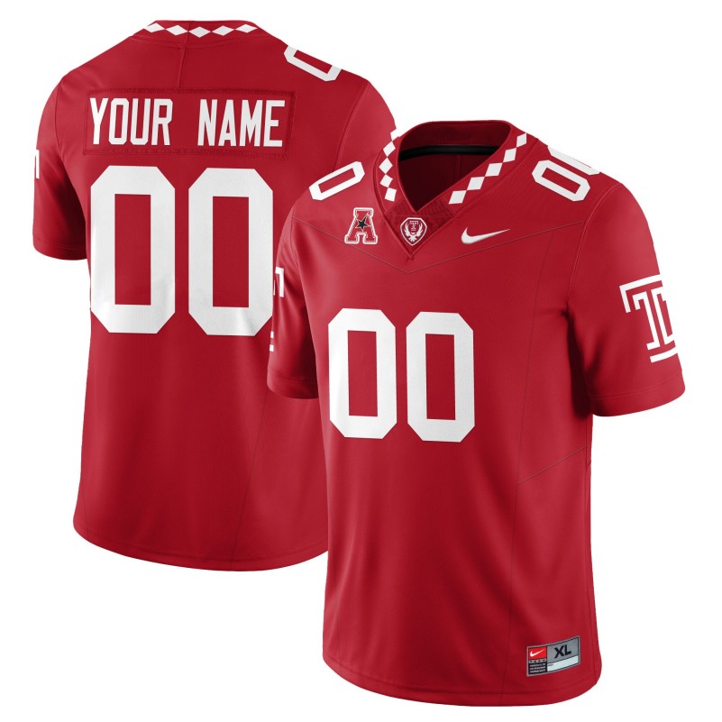 Temple Owls Custom Red 2025 Nike Vapor Limited Stitched Football Jersey