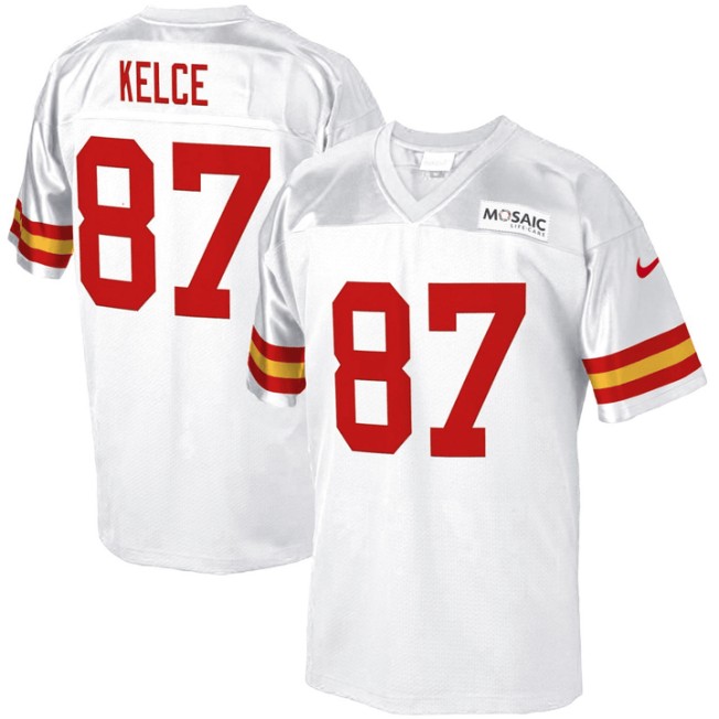 Men's Kansas City Chiefs #87 Travis Kelce White Stitched Football Jersey
