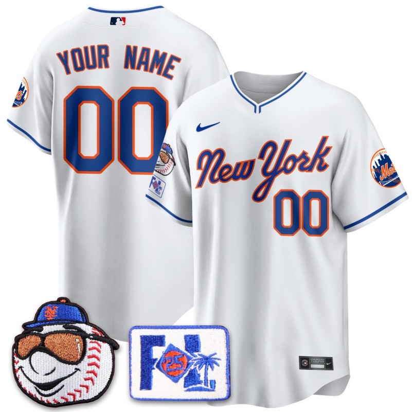 New York Mets Custom White 2025 Spring Training Limited Stitched Baseball Jersey
