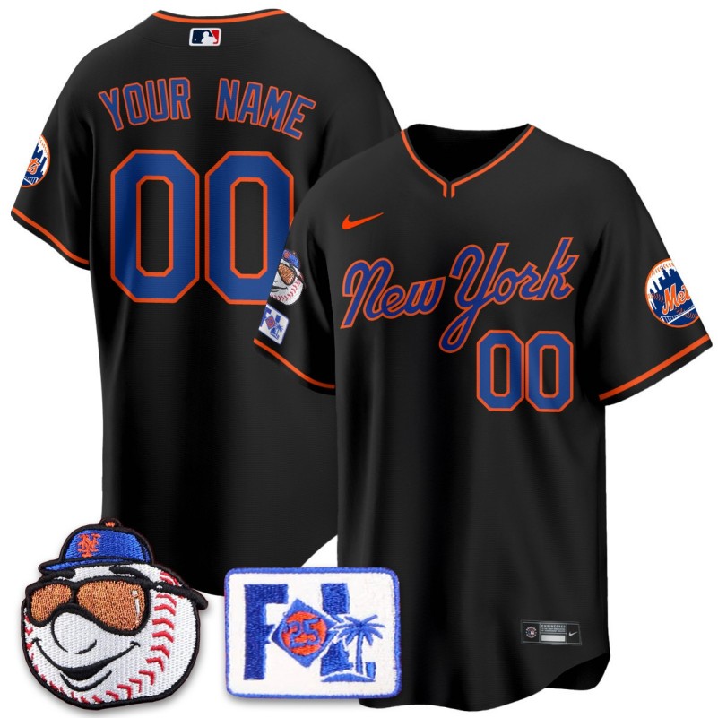New York Mets Custom Black 2025 Spring Training Limited Stitched Baseball Jersey