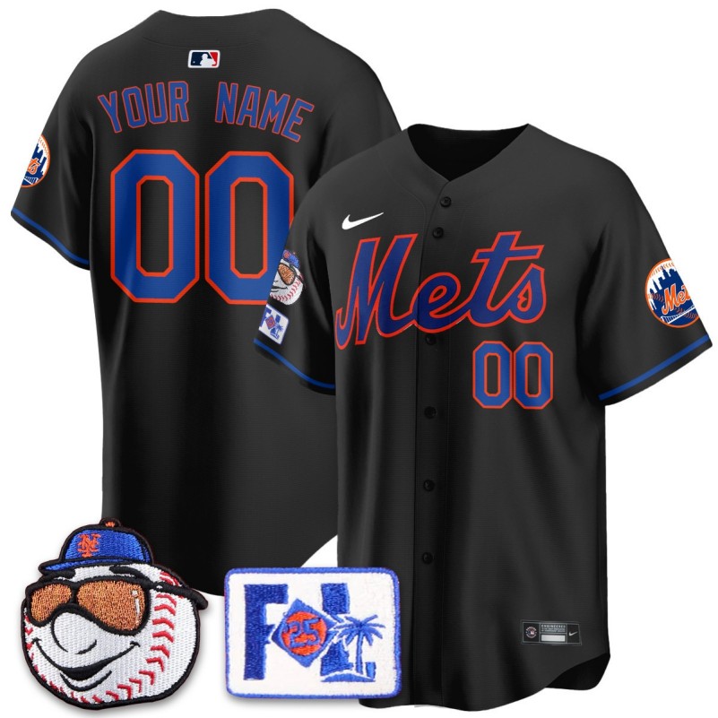 New York Mets Custom Black Nike 2025 Spring Training Stitched Baseball Jersey