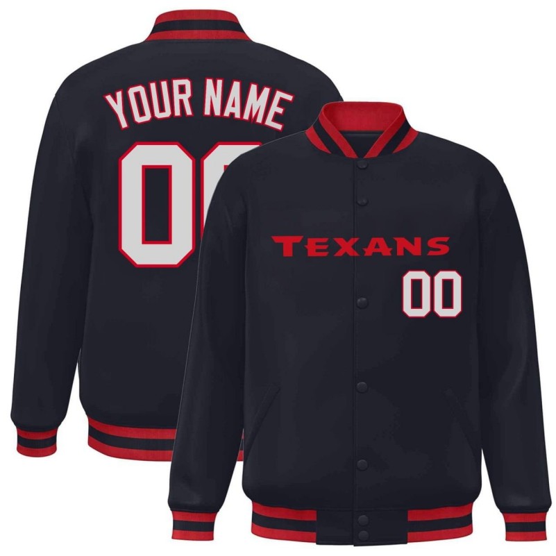 Houston Texans Custom 2025 Navy Limited Stitched Jackets Men's S-3XL Yth S-XL